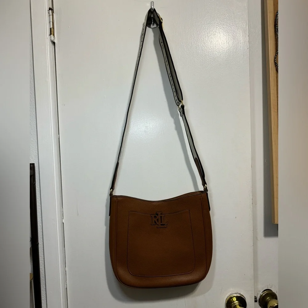 Ralph Lauren Pebbled Leather Large Cameryn Crossbody Bag